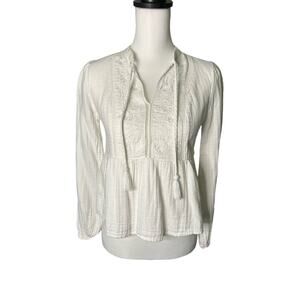 Hollister White Top Long Sleeve Size XS